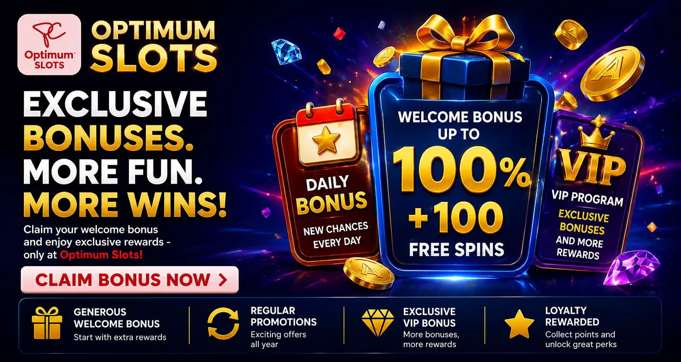 Optimum Slots Canada welcome bonus and free spins offer